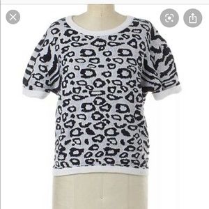 Black and white cheetah intermix sweater